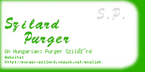 szilard purger business card